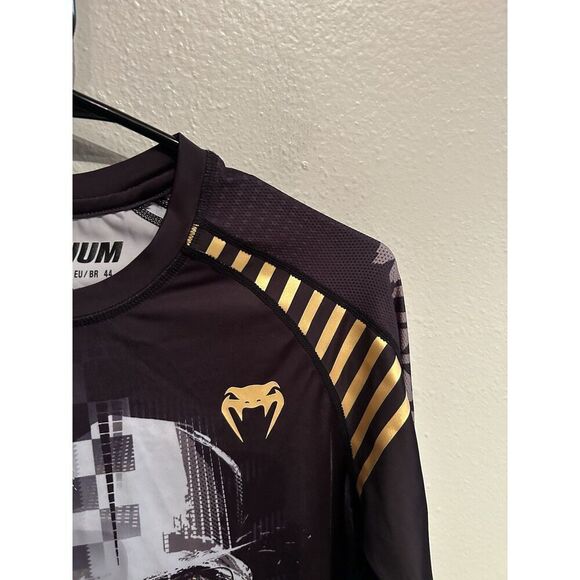 Venum Mens Large Skull Rashguard Long Sleeve Black Jiu Jitsu - Picture 8 of 11